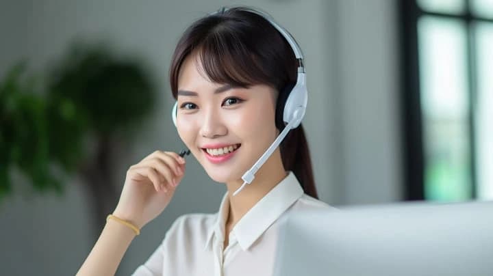 Staff member with a headset ready to help