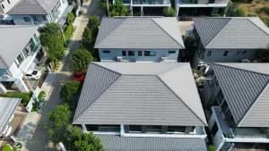 Aerial survey of house roofs